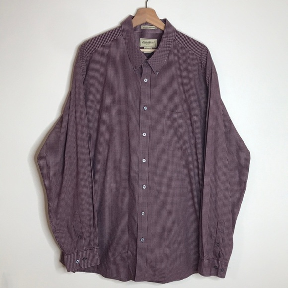 Eddie Bauer mens wrinkle resistant long sleeve button down cotton shirt - Picture 1 of 10